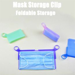 Silicone Flat Type Mask Storage Box Mask Temporary Clip Dust-proof Pollution-proof Security Mask Holder Bags Artefact ZZC3279