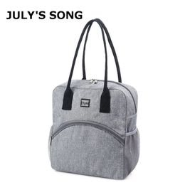 JULY'S SONG Large Capacity Lunch Bag Cation Portable Picnic Carry Thermal Food Lunch Box Cooler Bag Thicken Waterproof Lunch Bag T200710