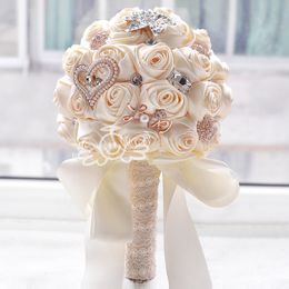 20 Colours Gorgeous Wedding Flowers Bridal Bouquets Artificial Wedding Bouquet Crystal Sparkle With Pearls