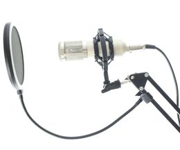 Hot Professional BM800 Condenser Microphone for Computer Cardioid Audio Studio Vocal Recording Mic KTV Karaoke + Microphone Stand