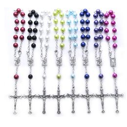 2022 new Pearl Vintage Rosary For Men Women Bracelets Religious Jewellery Many Colours Wi764 Beaded Strands