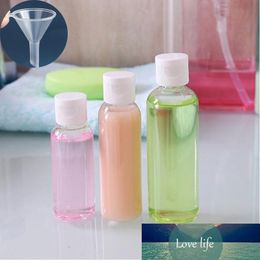 100PCS Plastic PET Transparent Empty Bottle Travel Lotion Liquid Bottles Flip Cap Dispenser Sample With 10 Mini Funnels