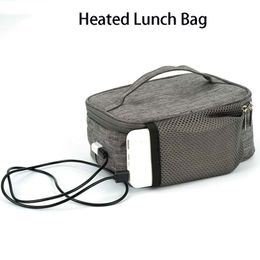 USB Heating Lunch Box Insulation Bag Outdoor Picnic Office Waterproof Oxford Electric Heated Portable Food Storage Lunch Bag C0125