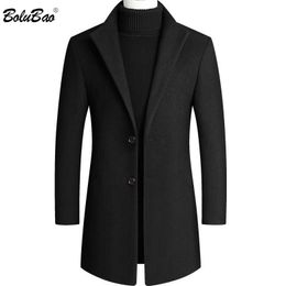 BOLUBAO Men Wool Blends Coats Winter New Men's Solid Colour Wool Jacket High Quality Luxurious Wool Coat Male Brand Clothing 201006