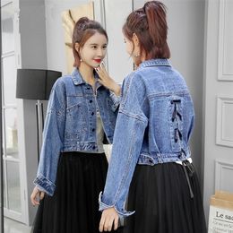 Denim Jacket Woman Loose Jeans Jacket Women Denim Jacket Oversize Crop Casual Summer Ladies Solid Female Women Jackets and Coats 201210