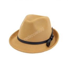 Women Fedora Hats Men Jazz Top Hat Female Small Brim Cap Ladies Felt hat Woman Man Fedoras Male Spring Autumn Winter Fashion Panama Caps Wholesale