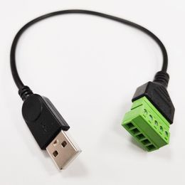 USB Cables, USB2.0 A Male Plug to 5Pin/Way Female Bolt Screw Shield Terminals Pluggable Type Adapter Cable About 30CM/2PCS
