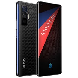 Original Vivo iQOO 5 Pro 5G Mobile Phone 12GB RAM 256GB ROM Snapdragon 865 Octa Core 50MP NFC 4000mAh Android 6.56" AMOLED Full Screen Fingerprint ID Face Wake Cell Phone