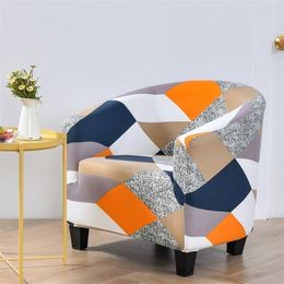 bar chair decoration club cover arm slipcover geometric printed small sofa covers protect for pets 220302