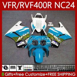 Fairings Kit For HONDA RVF VFR 400 VFR400 R 400RR 87-88 Body 78No.142 Green cyan VFR400R RVF400R NC24 V4 RVF400 R 1987 1988 VFR 400R VFR400RR 87 88 Motorcycle Bodywork