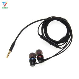 High Quality In-Ear Wired 3.5mm Extra Bass Earphones Metal with Mic Volume Control For Android Mobile Phone 50pcs/Lot