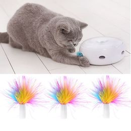 3Pcs Pet Automatic Cat Interactive Toys Replace Feather Electronic Rotating Toy Replace Feather T200720