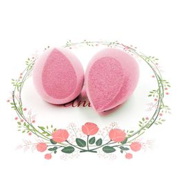 O.Two.O Pink Flocking Water Droplets Face Puff Wet And Dry Beauty Tool Egg Sponge For Foundation Blush Powder High light