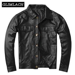 Quality Men Cowhide Genuine Leather Coat Plus Size Motorcycle Jacket Clothing Slim Black Cowskin Real Leather Jackets LJ201030