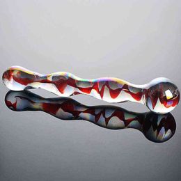 NXY Dildos Colorful Crystal Anal Pad Glass Bead Plug Masturbation Penis Artificial Adult Sex Toy Lesbian1210