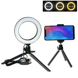 16cm & 20cm Dimmable LED Selfie Light Photography Studio Phone Video With MiNi Tripod USB Plug Live Streaming Ring Lamp USB Plug