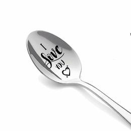 Personalised Stainless Steel Spoon Wedding Anniversary Long Handle Coffee Spoon Valentine's Day Gift RRF13474