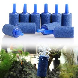 10pcs Blue Cylinder Bubble Stone filtration Aquarium Fish Tank Aerator Air Hydroponics Oxygen Diffuser Air Pumps Accessories