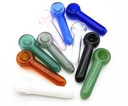 Alaer Smoking Pyrex Glass Tobacco Spoon Pipes Colourful Glass Hand Pipes Mini Small Bowl Pipe With Bowl Smoking Pipe Pieces Accessories