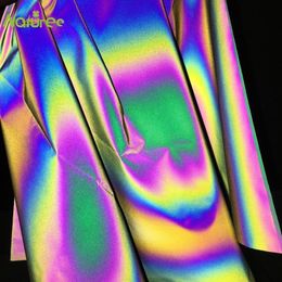 50cm*140cm Reflective Fabric Cloth Material Sewing Bright Retro Reflective Magic Gradient Colour DIY Fabric T200812
