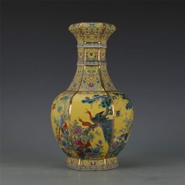 Luxury Chinese Classic Antique Ceramic Enamel Flower Vase Home Decoration Beautiful Vase LJ201209