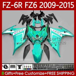 OEM Fairings For YAMAHA FZ 6R 6N 6 FZ6 R N 600 FZ-6R FZ600 FZ6R 2009 2010 2011 2012 2013 2014 2015 Gloss Cyan Body 103No.125 FZ-6N 09 10 11 12 13 14 15 FZ6N 09-15 Bodywork Kit