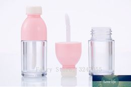 8ml /100pcs Empty Pink/Red Plastic Juice Bottle Lip Gloss Tube,DIY Clear Portable Makeup Tool,Refillable Cosmetics Container