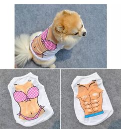 Pet Dog Apparel Clothes Fashion personality Bikini printing Casual Cats Vest Sexy Pets Coat Apparel