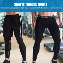 Mens Fitness Pants Tight Quick Dry Sports Running Workout Leggings -OPK 201222