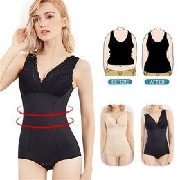 Women Sexy Body Shapewear Slimming Underwear Bodysuit Waist Compression Shaper Butt Lifter Tummy Control Belly Flat Lingerie 220307