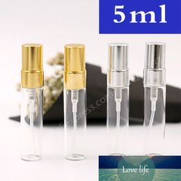 300x 5ml Glass Perfume Bottle with Aluminum Sprayer 1/6oz Refillable Mist Spray Bottle Atomizer, Hot Sale