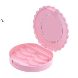 Acrylic Cute Bow False Eyelashes Eye Lashes Storage Box Makeup Cosmetic Mirror Case Organizer GCB14573