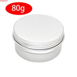 50PCS 80g aluminium cream jars with screw lid,cosmetic case jar,80ml Aluminium tins, lip balm containergood quantity