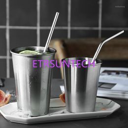 Drinking Straws 200pcs/lot Fast 6mm Straight & Bend Stainless Steel Straw 8.5" Length Pipe1