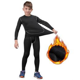 New Winter Thermal Underwear Set Children Plus Velvet Warm Thermo Underwear Masculino Long Johns Boys Girl Lucky Johns Fitness 201106