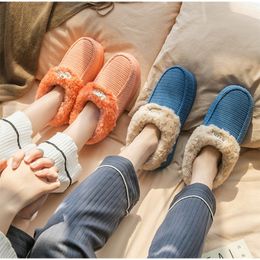 Winter Slippers Women Fluffy Warm Ladies Fur Plush Platform Footwear Slip On Home Shoes Casual Couple Non-slip Female Slipper Y1124