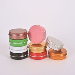 2oz 60ml 60g Multi Color Round Aluminum Cream Jars Box Screw Lid Metal Tins Cans WB3056