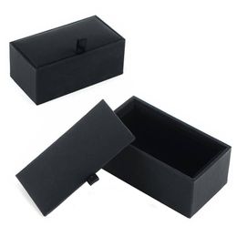 Wholesale 100pcs/lot Black Cufflink Box Gift Case Holder Jewellery Packaging Boxes Organiser DHL FreeWholesale Bins