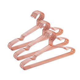 Hangerlink 32cm Children Rose Gold Metal Clothes Shirts Hanger with Notches, Cute Small Strong Coats Hanger for Kids(30 pcs/Lot) 201111