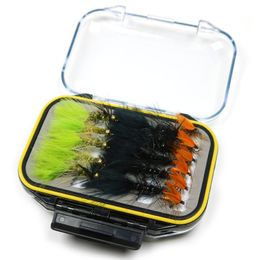 [32pcs/Set] Fly Flies Box Bead Head Woolly Bugger Streamer Fly Trout Fishing Lure Baits 201103
