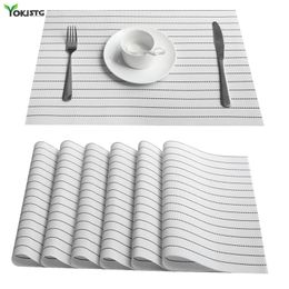 YokiSTG PVC Placemat For Table Cloth Pad Drink Wine Cup Coasters Washable Placemat Dining Tableware Mat Kitchen Waterproof 201123