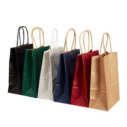 Storage Bags JOYLOVE 50Pcs Customised Paper Spot Cowhide Takeaway Packaging Clothing Hand-held Shopping Gift