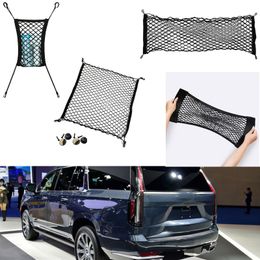 For Cadillac ESCALADE 2006-2021 Car Auto vehicle Black Rear Trunk Cargo Baggage Organizer Storage Nylon Plain Vertical Seat Net