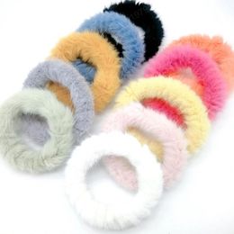 Winter Fur Hairband Soft Furry Seamless Headband Elastic Hair Band Girls Ponytai Holder Solid Headwear Hair Accessories