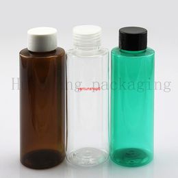 50pcs 120ml empty clear PET plastic small containers bottle with lid cap 120cc cosmetic oil lotion bottlegood package