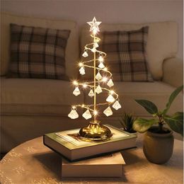 2 Colours Warm Cold Holiday Decoration Crystal Tree Lamp Table Decorative Light Christmas Gifts Y201020