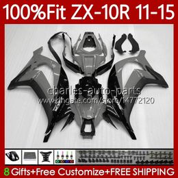 OEM Fairings For KAWASAKI NINJA ZX-10R ZX 1000 CC 10 R Grey Black 2011 2012 2013 2014 2015 101No.112 ZX1000 C ZX 10R 1000CC 11-15 ZX-1000 ZX10R 11 12 13 14 15 Injection Body