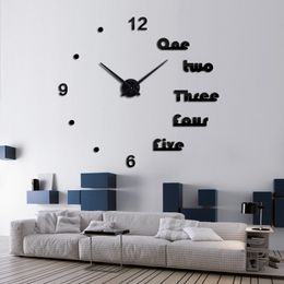 new wall clock 2019 design reloj de pared quartz watch large decorative diy clocks modern living room acrylic 3d stickers Letter Y200109