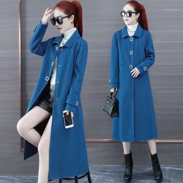 Women's Wool & Blends Female Long Double Cashmere Coat Dust In Europe And The Cloth 2021 Women's Clothing Woollen Cloth1