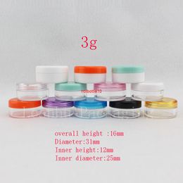 nail art packaging Canada - 3g X 196pc Empty Colors Plastic Cream Sample Container Small Nail Art Display Jar Cosmetic Packaging Bottle Clear Pot Canshipping
